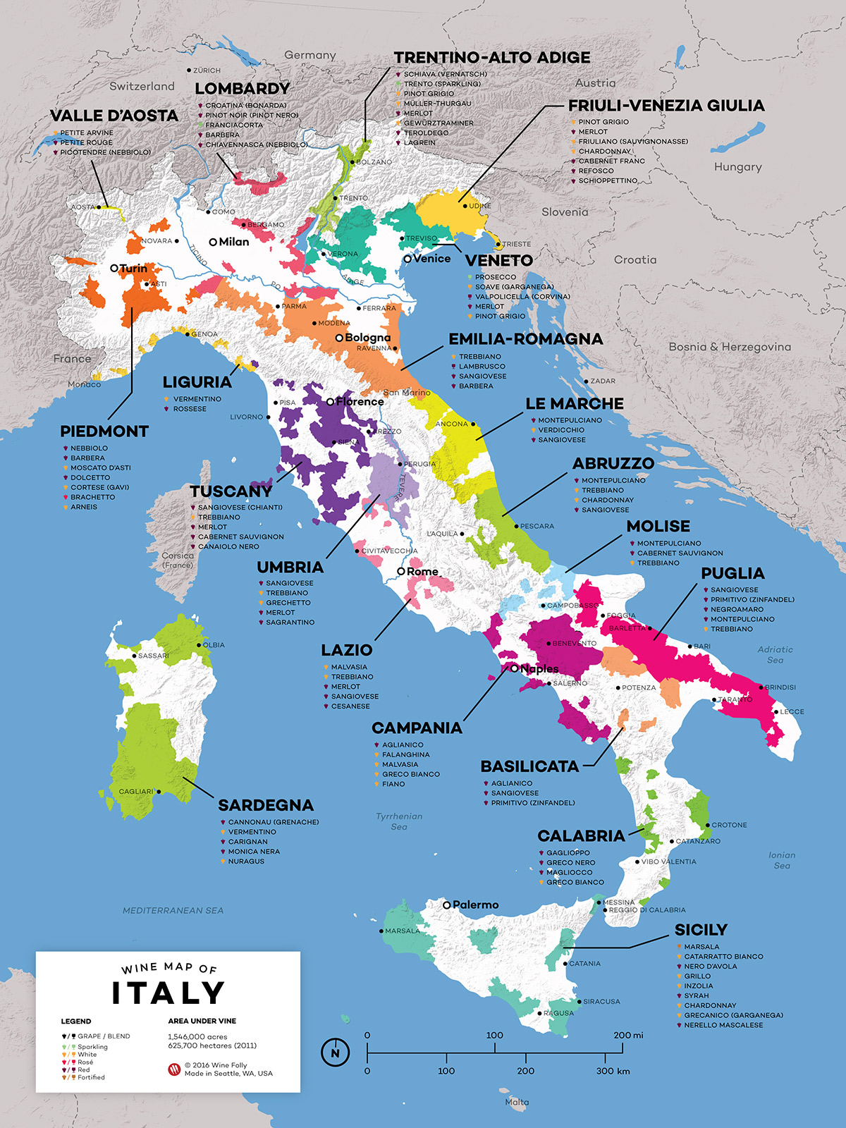 Italy wine map