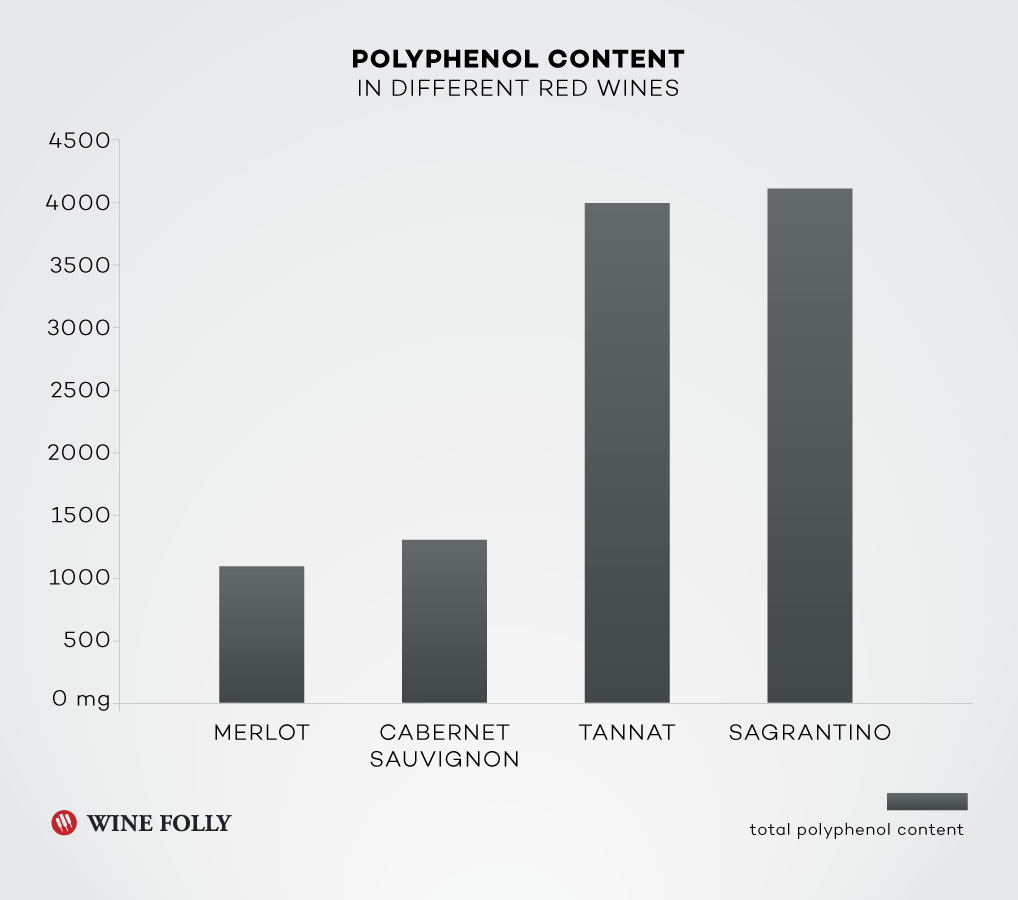 polyphenol có trong rượu vang Tannat